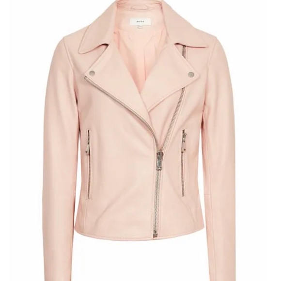 Reiss Jackets \u0026 Coats | Reiss GIA Leather Biker Jacket Apricot | Color: Cream | Size: 0 | Theofficialktn's Closet
